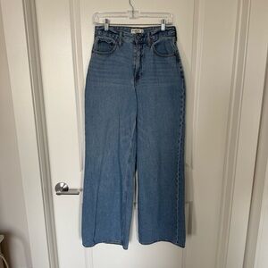 abercrombie & fitch the wide leg high rise curve love (26 long)